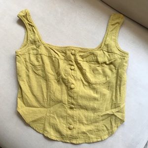 nasty gal chartreuse linen top